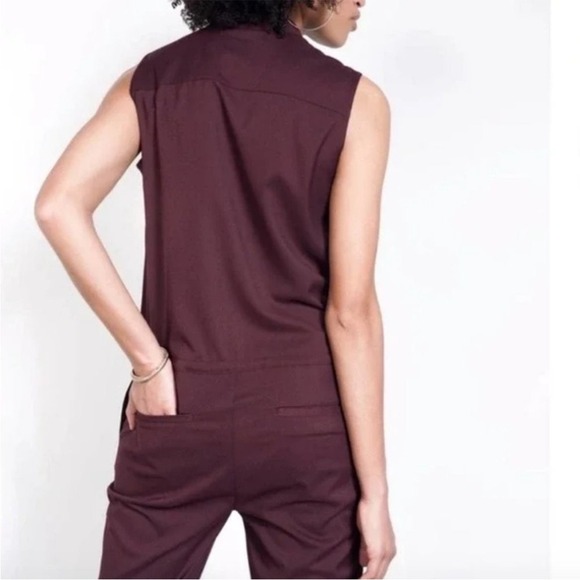 Wildfang Empower Jumpsuit Coverall Sleeveless in Eggplant Color Women's Size XL - Picture 2 of 11